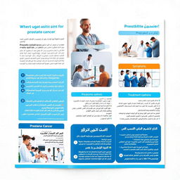 A visually attractive awareness leaflet for prostate cancer, featuring striking graphics and informative content
