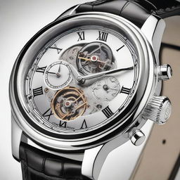 A stunning, high-resolution image of a classic European-style men's mechanical wristwatch