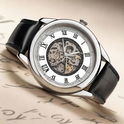 This is a high-resolution image of a classic European-style men's mechanical wristwatch, featuring Arabic numerals