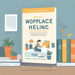 A high-quality digital art representation of a book cover titled 'Workplace Well-being: Mastering Office Health Essentials'