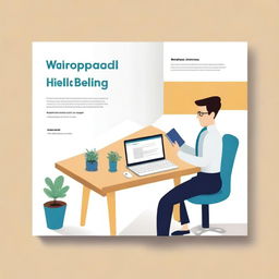 A high-quality digital art representation of a book cover titled 'Workplace Well-being: Mastering Office Health Essentials'