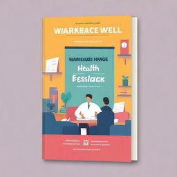 An expertly crafted digital art image of a book cover for 'Workplace Well-being: Mastering Office Health Essentials'