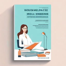 A professionally designed digital art image of a book cover titled 'Workplace Well-being: Mastering Office Health Essentials'