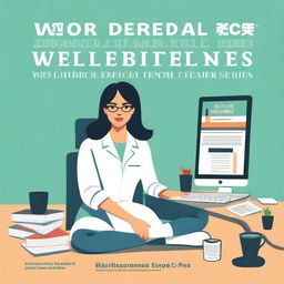 A professionally designed digital art image of a book cover titled 'Workplace Well-being: Mastering Office Health Essentials'