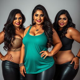Three captivating desi women take the spotlight, radiating sensuality and confidence with their striking beauty