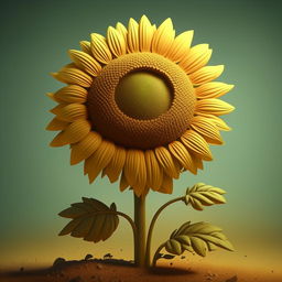 Generate a cartoon version of a sunflower.