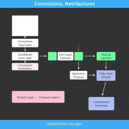 a detailed diagram of a convolutional neural network architecture, showcasing each layer in the format of a flowchart, starting with an input image leading to normalization, then through several layers of convolution (Conv Layer 1, 2, and 3), each followed by ReLU activation
