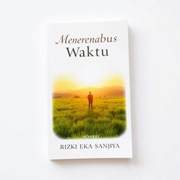 A beautiful book cover for a novel titled 'Menembus Waktu' by Rizki Eka Sanjaya