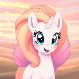 A custom pony character from the My Little Pony universe, featuring a unique design with a dawn color palette