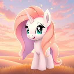 A custom pony character from the My Little Pony universe, featuring a unique design with a dawn color palette