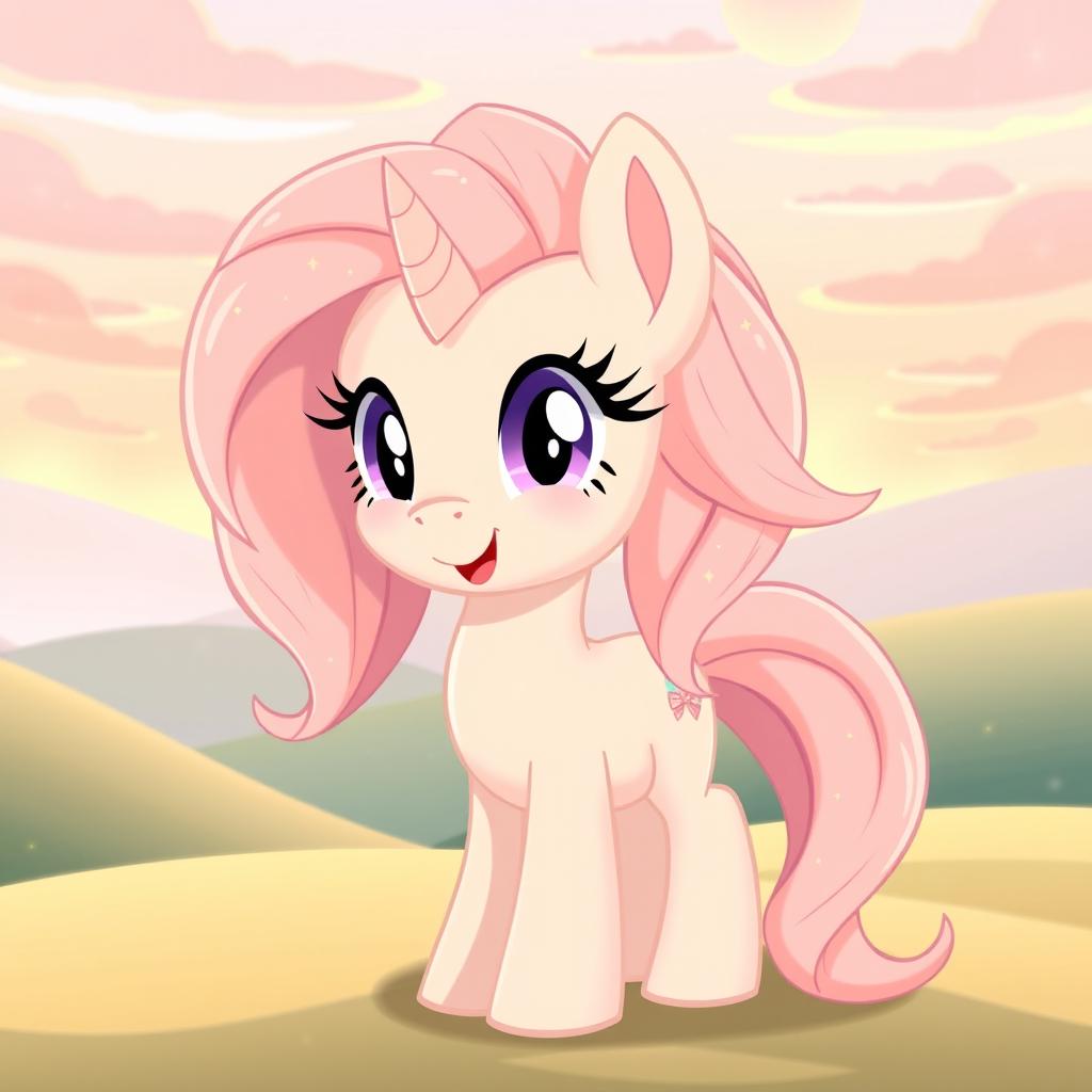 A custom pony character from the My Little Pony universe, featuring a unique design with a dawn color palette