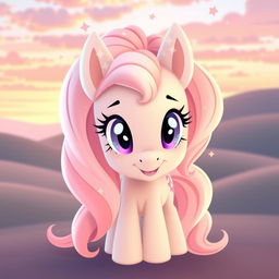 A custom pony character from the My Little Pony universe, featuring a unique design with a dawn color palette
