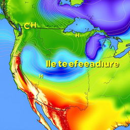 A detailed weather map of the eastern half of the United States of America