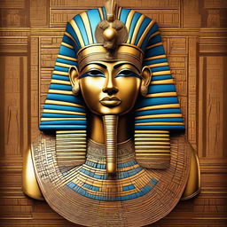 A highly detailed digital art piece depicting a majestic Pharaoh