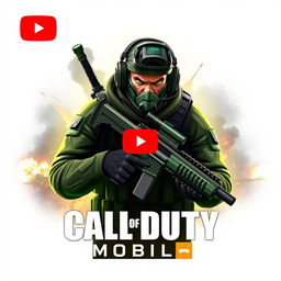 A dynamic and engaging profile picture for a YouTube channel themed around the game Call of Duty Mobile