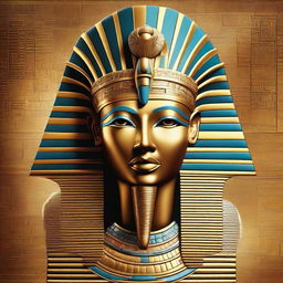 A highly detailed digital art piece depicting a majestic Pharaoh