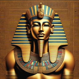 A highly detailed digital art piece depicting a majestic Pharaoh