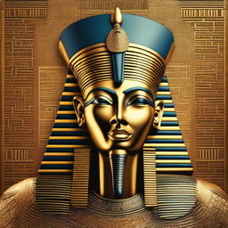 A highly detailed digital art piece depicting a majestic Pharaoh