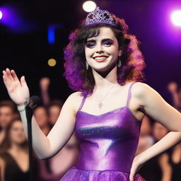 A high-quality, lifelike photograph of a 17-year-old girl, bearing a resemblance to Helena Bonham Carter