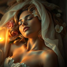 A captivating and artistic representation of a woman experiencing pleasure, showcasing the beauty and intensity of her expression
