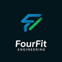 A modern logo design for 'FourFit Engineering', embodying innovation and strength