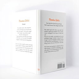 The back cover of the book 'Menembus Waktu' featuring a clean white background that complements the front cover design