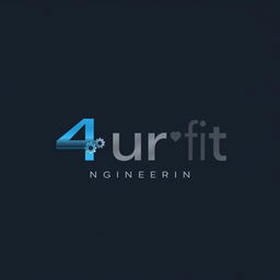A sleek, modern logo design for 'fourfit Engineering'