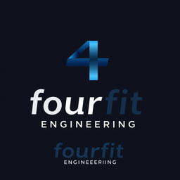 A sleek, modern logo design for 'fourfit Engineering'