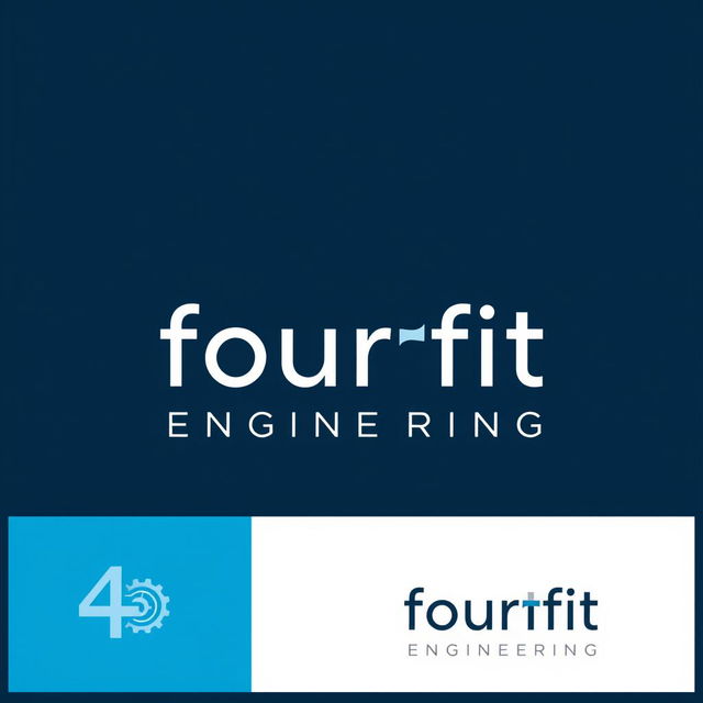 A sleek, modern logo design for 'fourfit Engineering'