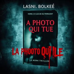 A dark and eerie book cover for a thriller titled 'La Photo Qui Tue (The Photo That Kills)'