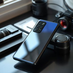 A stunning, high-resolution image of the Samsung Galaxy S24 Ultra smartphone, showcasing its sleek design, featuring a premium glass and metal body with rounded edges