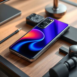 A stunning, high-resolution image of the Samsung Galaxy S24 Ultra smartphone, showcasing its sleek design, featuring a premium glass and metal body with rounded edges