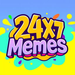 A vibrant and eye-catching profile logo for a meme page named "24X7 Memes"