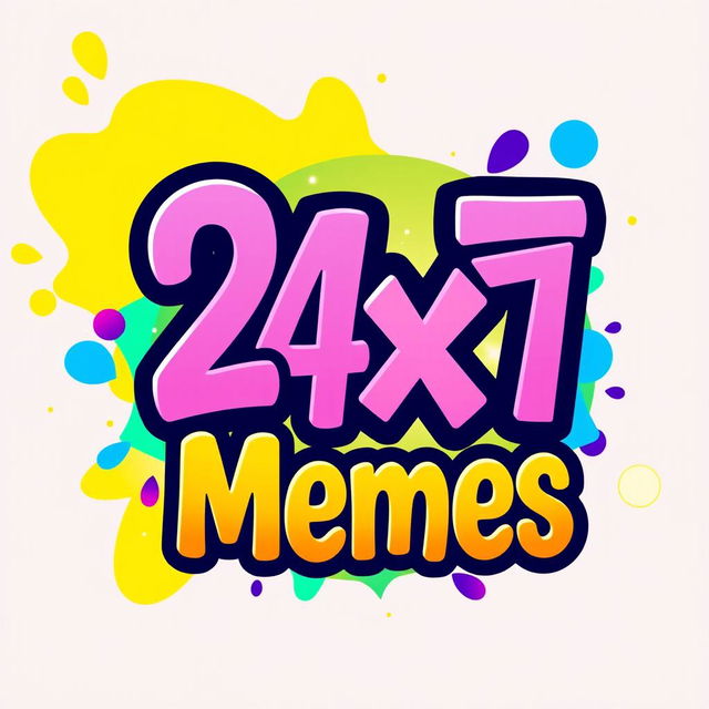 A vibrant and eye-catching profile logo for a meme page named "24X7 Memes"
