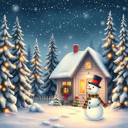 A beautiful and aesthetic Christmas wallpaper featuring a cozy winter scene