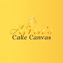 A luxurious and attractive logo design for a bakery named 'Afrin's Cake Canvas'