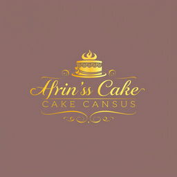 A luxurious and attractive logo design for a bakery named 'Afrin's Cake Canvas'