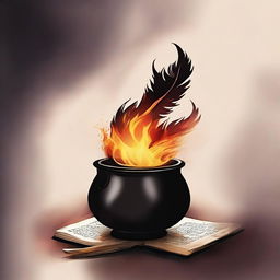 A high-quality digital art image representing the cover of a book titled 'Ink and Flames'