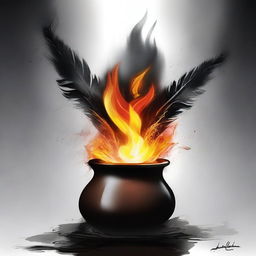 A high-quality digital art image representing the cover of a book titled 'Ink and Flames'