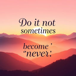 A beautifully designed wallpaper featuring the quote "Do it not sometimes 'later' becomes 'never'