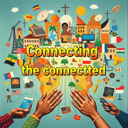 A powerful piece of advocacy art depicting the connection between Northern and Southern countries through technology