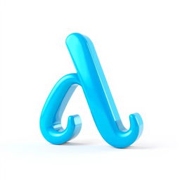 A 3D rotating letter 'A' in vibrant blue color, smoothly animated to showcase its rotation from various angles, set against a clean white background for high contrast