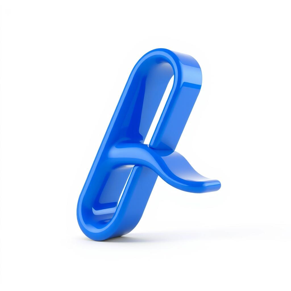 A 3D rotating letter 'A' in vibrant blue color, smoothly animated to showcase its rotation from various angles, set against a clean white background for high contrast