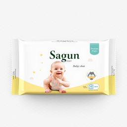 A premium package design for 'Sagun Daiper', featuring unique and eye-catching elements that convey luxury and high quality