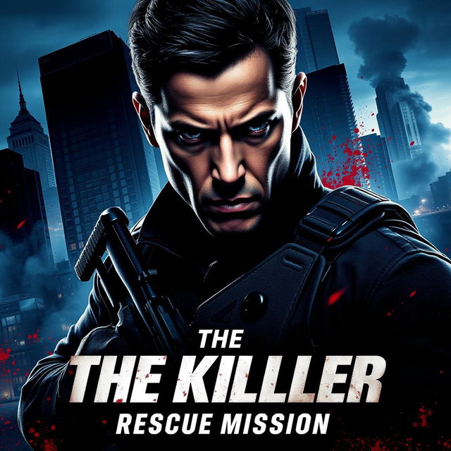 A dynamic movie poster for 'The Killer: Rescue Mission'