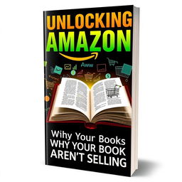 A captivating and informative book cover for 'Unlocking Amazon: Why Your Books Aren't Selling'