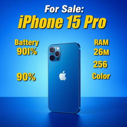 An advertisement poster for the iPhone 15 Pro, featuring a sleek and modern design that highlights the product