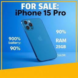 An advertisement poster for the iPhone 15 Pro, featuring a sleek and modern design that highlights the product