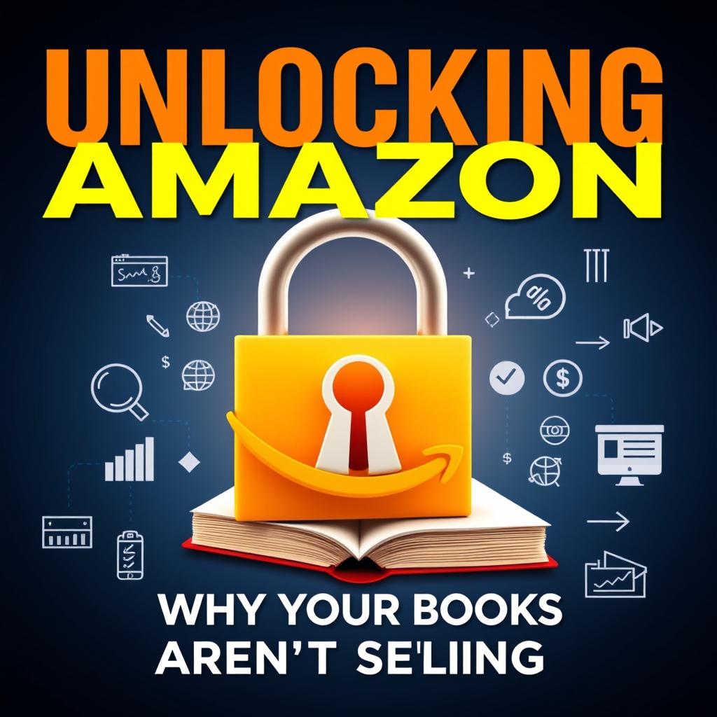 An eye-catching book cover for 'Unlocking Amazon: Why Your Books Aren't Selling'