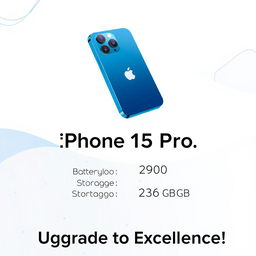 An advertisement poster showcasing the iPhone 15 Pro for sale